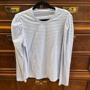 Striped puff long sleeve Addison Bay top
